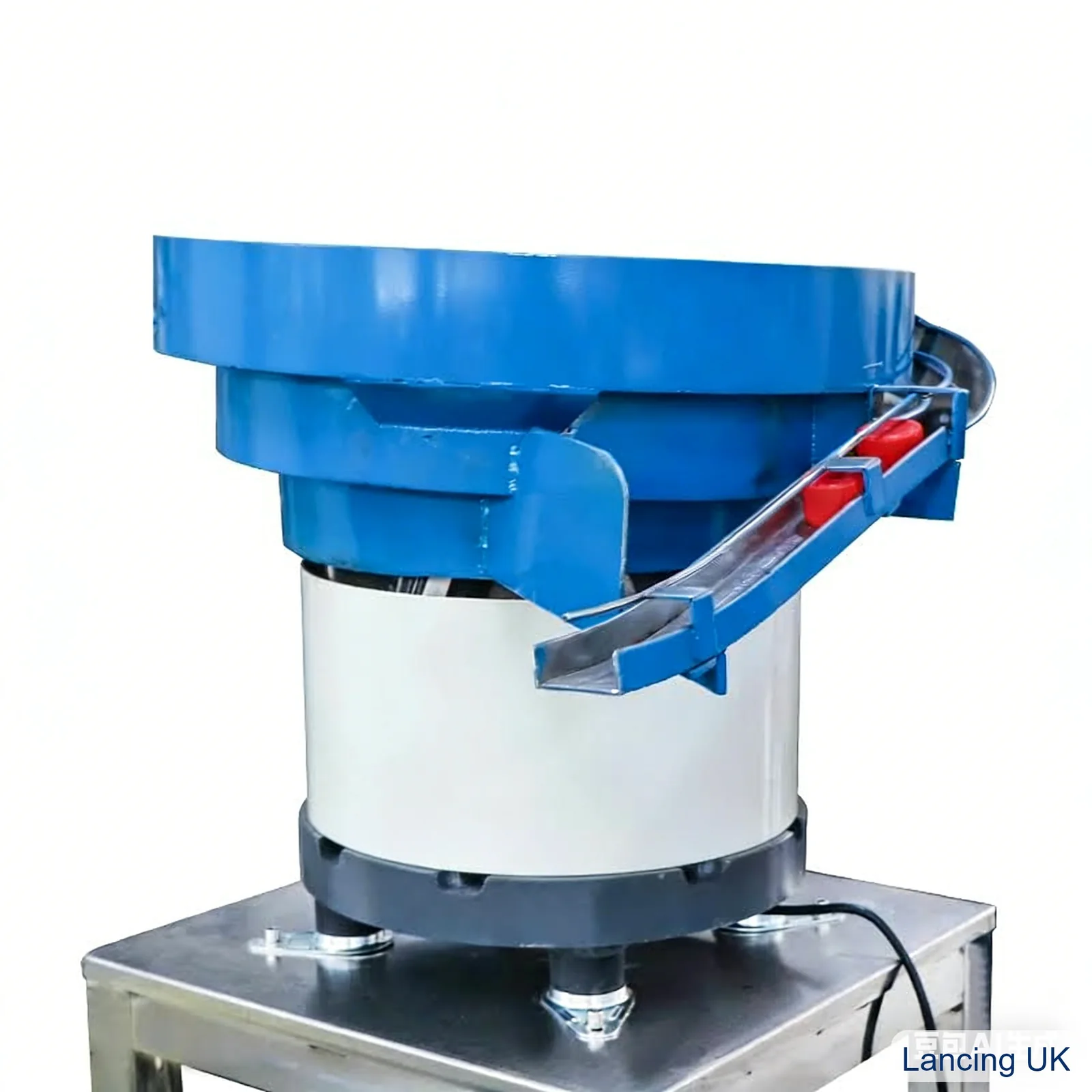 Blue vibratory bowl feeder unit